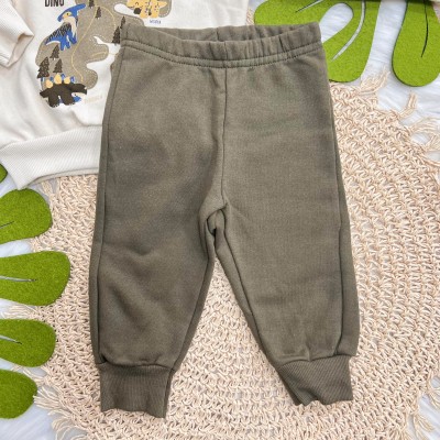 Conj. Casaco Jurassic Traveller e Calça de Moletom - Creme e Verde Musgo